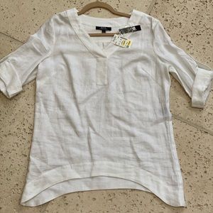 NWT 💯% linen white shirt